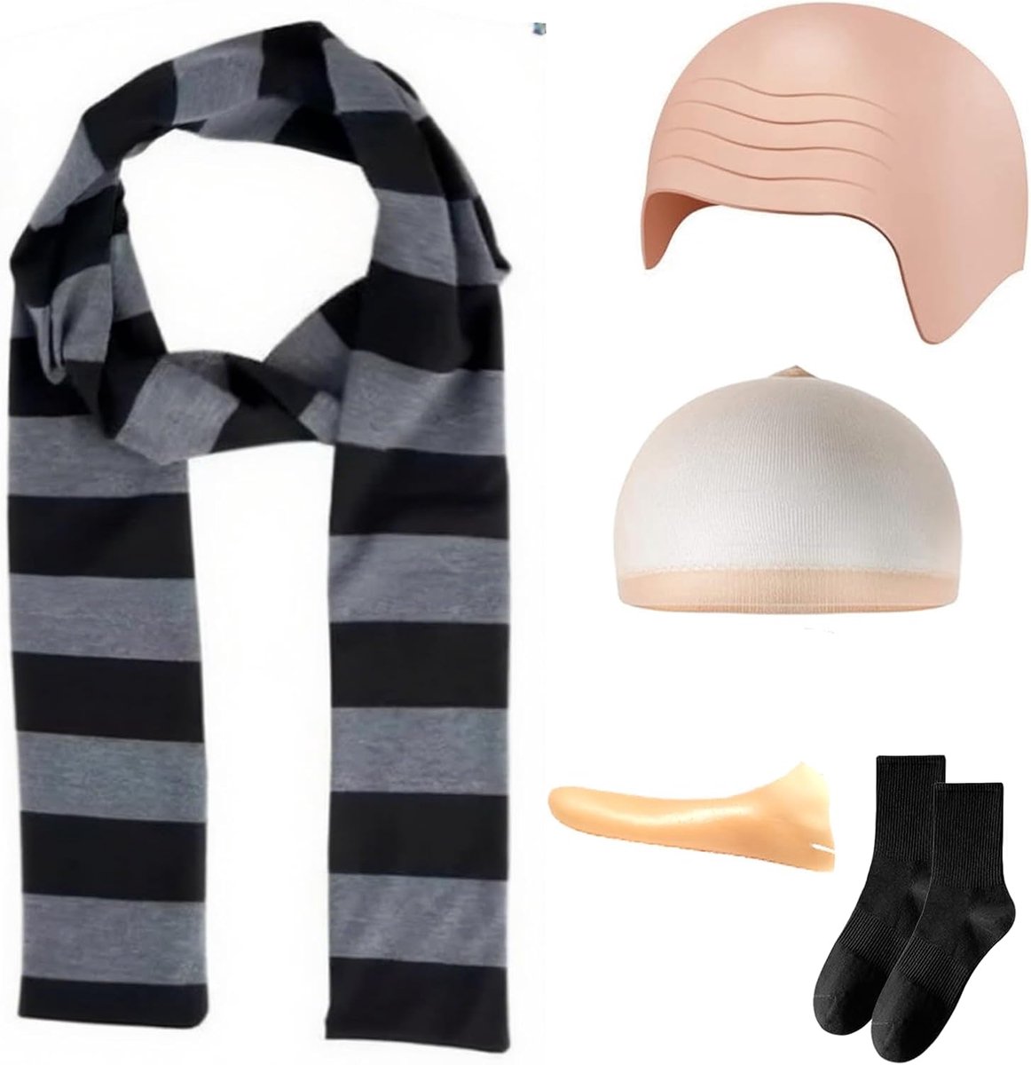 valse neus 5-delig kostuumaccessoires zwart grijs universele maat voor heren Halloween kostuumfeesten