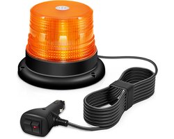 Antom LED zwaailamp, 12V-24V geel zwaailamp met magneet en 3 meter kabel voor vorkheftruck trekker golfkar...