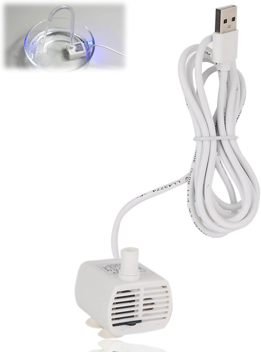 Mini-dompelwaterpomp usb 2415-4 pompe Kwaliteit Geluidsarm Energiebesparend voor Viswateropslag, Aquariumharsfontein en Huisdierwaterdispenser met Waterpompen