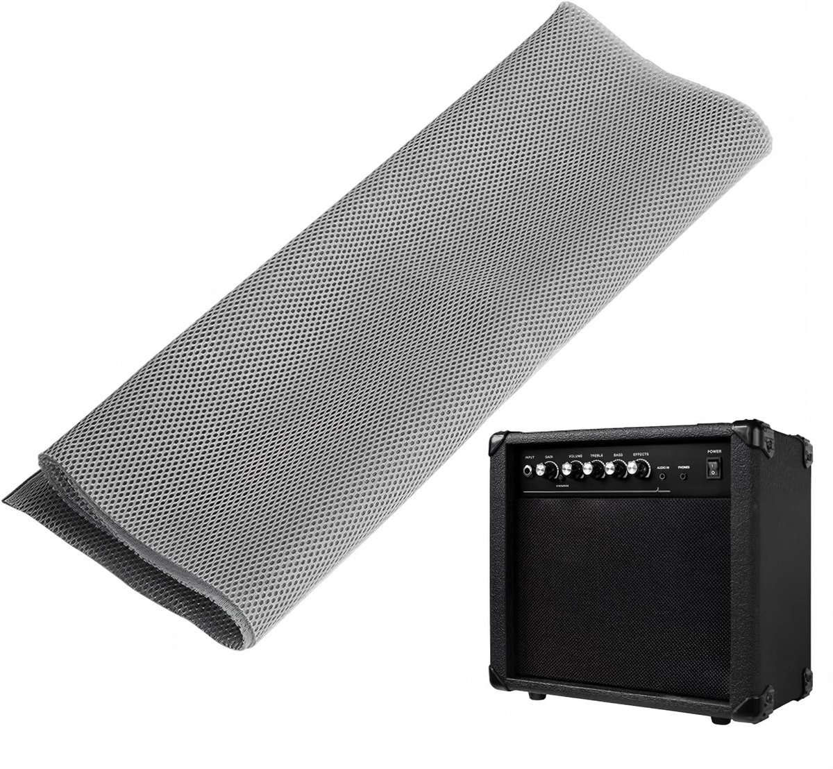 Grill Stof 1,4 m x 0,5 m Stof Luidspreker Stof Mesh Grill Protector Cover voor Stereo Audios Luidspreker (Grijs)