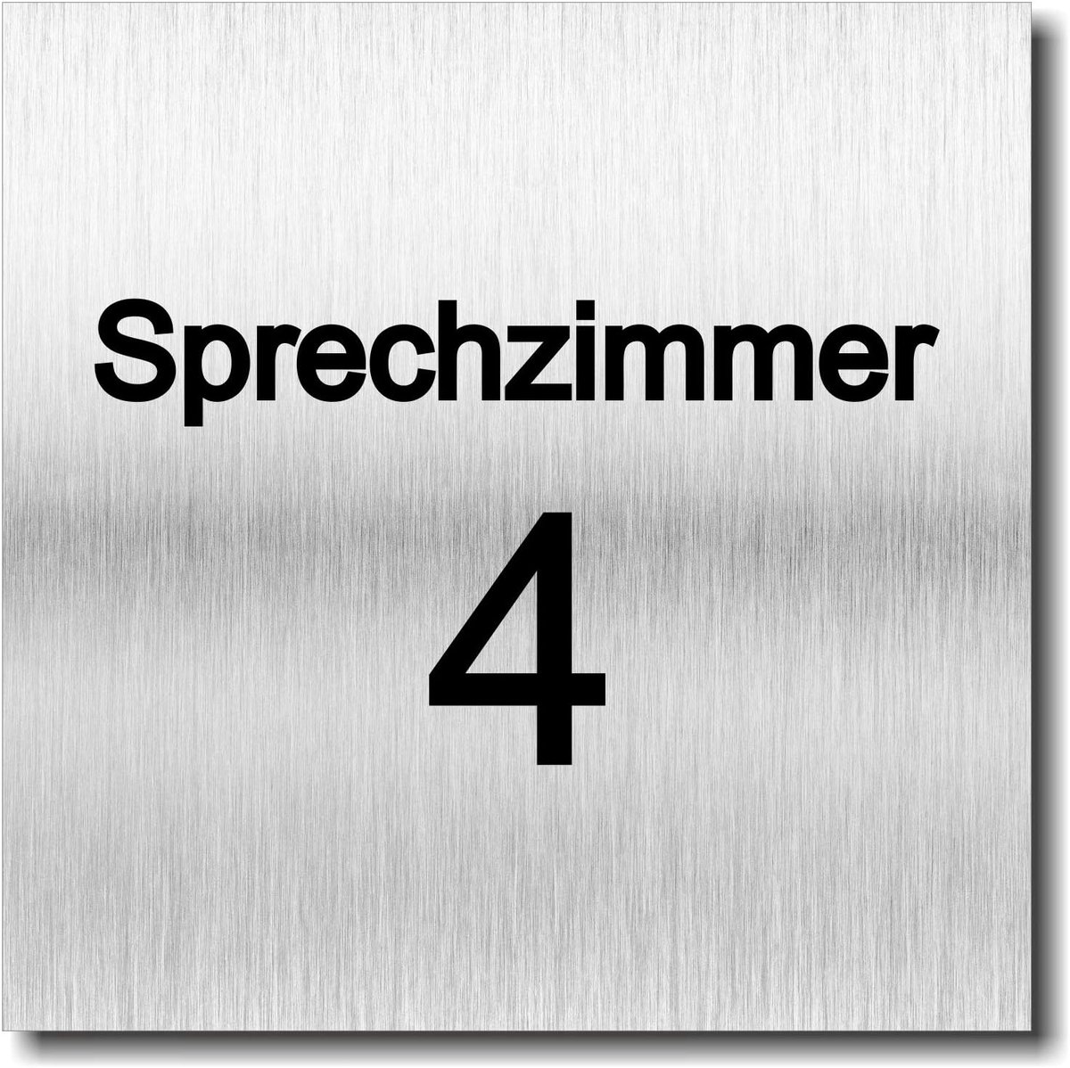 deurbord spreekkamer 1 2 3 4 UV druk 12 x 12cm - 3mm aluminium composiet - Made in Germany - Art.nr. 2073 (Spreekkamer 4)