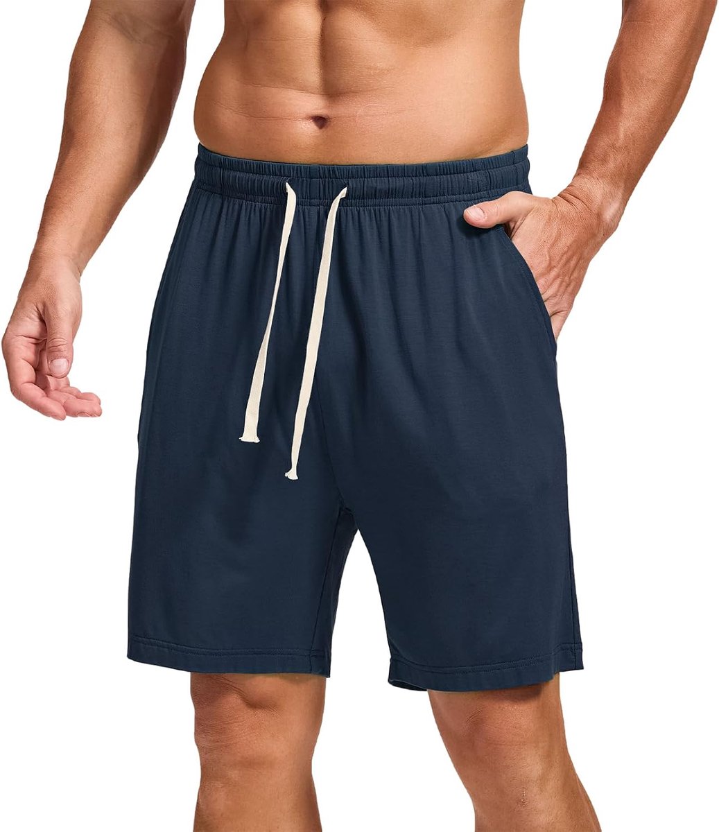 Coulee Heren 17,8 cm lichte bamboe viscose slaapshorts met zakken
