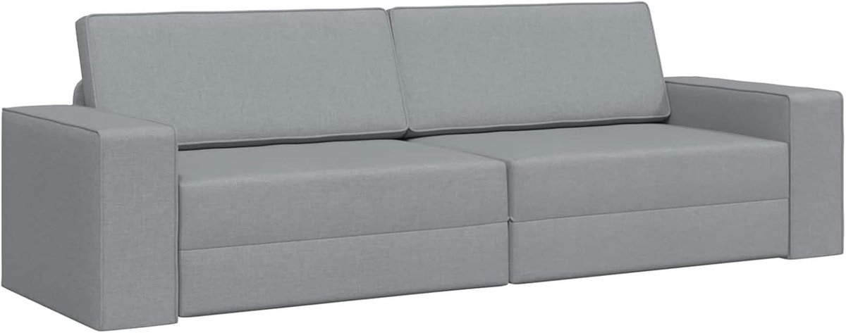 Vloerslaapbank 2-in-1 lichtgrijs 245x150x60,5 cm stof, slaapbank dagbed slaapbank voor woonkamer logeerkamer kleine woningen 4106715