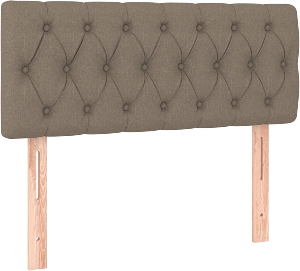 Hoofdeinde taupe, 100 x 7 x 78/88 cm, stof, voor bedden zonder hoofdeinde, ideaal voor slaapkamer en moderne woonkamers, eenvoudige montage, gemakkelijk te reinigen en rugvriendelijk zitten