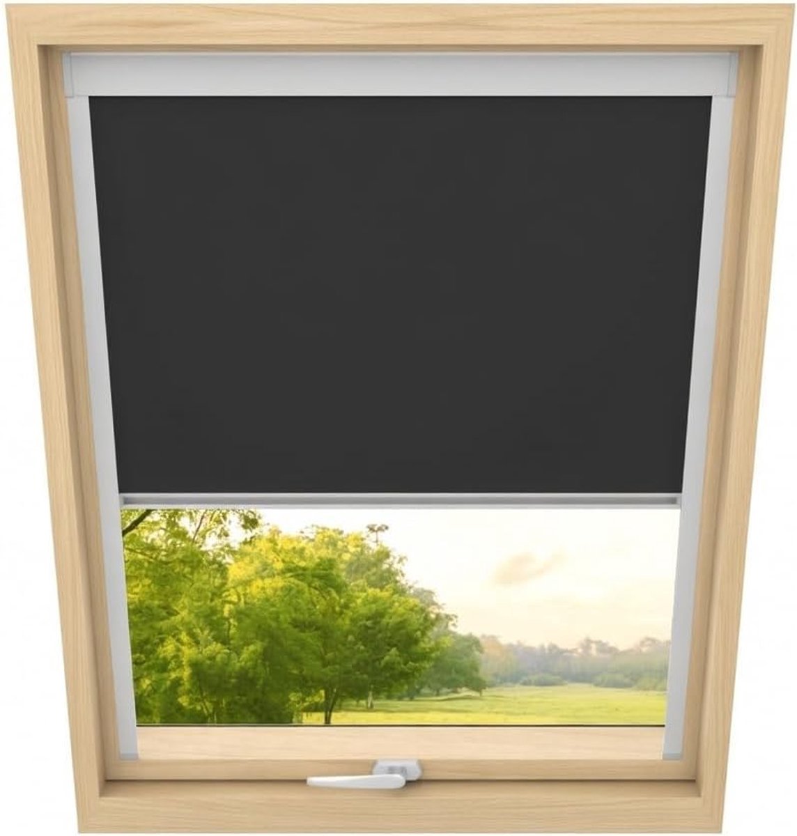 Rolgordijn - Breedte 390mm, Hoogte 632mm - Compatibel met Velux, Compatibel met Fakro - Verduisterend Rolgordijn, Thermisch Rolgordijn, Zonwering voor Dakramen - Grijs zwart