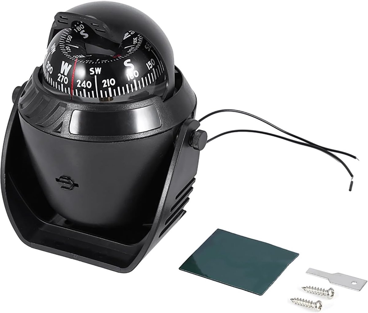 Elektronisch navigatiekompas, draaibaar, met ledlicht, hoge precisie, dashboard voor boot, auto, montage op verlichte oppervlakken