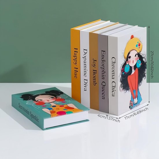 4 stuks/6 stuks decoratieve boeken voor thuisdecoratie, modieuze nepboekenset, decoratieve kunstboeken, geen pagina's, kunstkantoor, decoratieboek, eenvoudig esthetisch, gestapeld modern boek voor — afbeelding 4