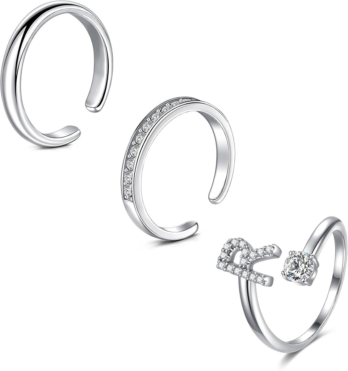 Teenringen voor vrouwen en meisjes, verstelbare open teenringen, zilvergoud, staart, ring, vingerringen, knokkelring