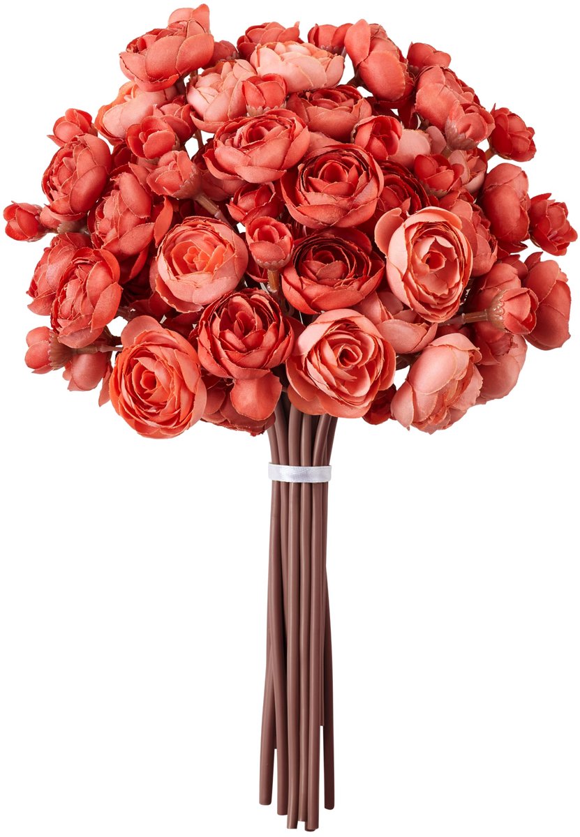 Famanu Pioenrozen kunstbloemen als echt, 18 stuks ranunkels zijden bloemen