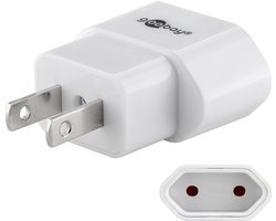 Goobay Reisadapter eurostekker naar USA/Japan, wit
