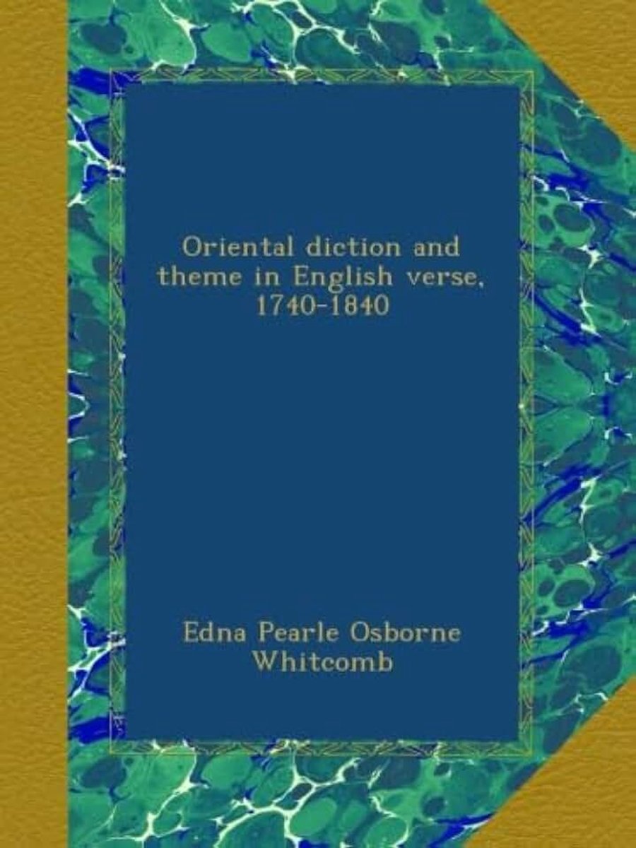 Diction and theme in English verse, 1740-1840