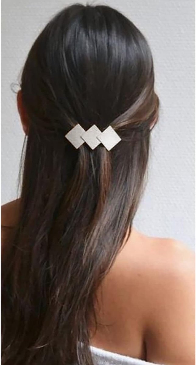Droog retro mini-universum gekruld overlappingen diamanten haarspeld afgewerkte metalen geometrie met haarclip. Haarspeld tegen vrouwen en meisjes (zilver)