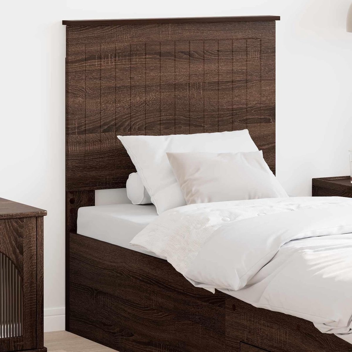 Houten hoofdeinde bruin eiken 75 cm, minimalistisch design, gemakkelijk schoon te maken, rugsteun, eenvoudige installatie