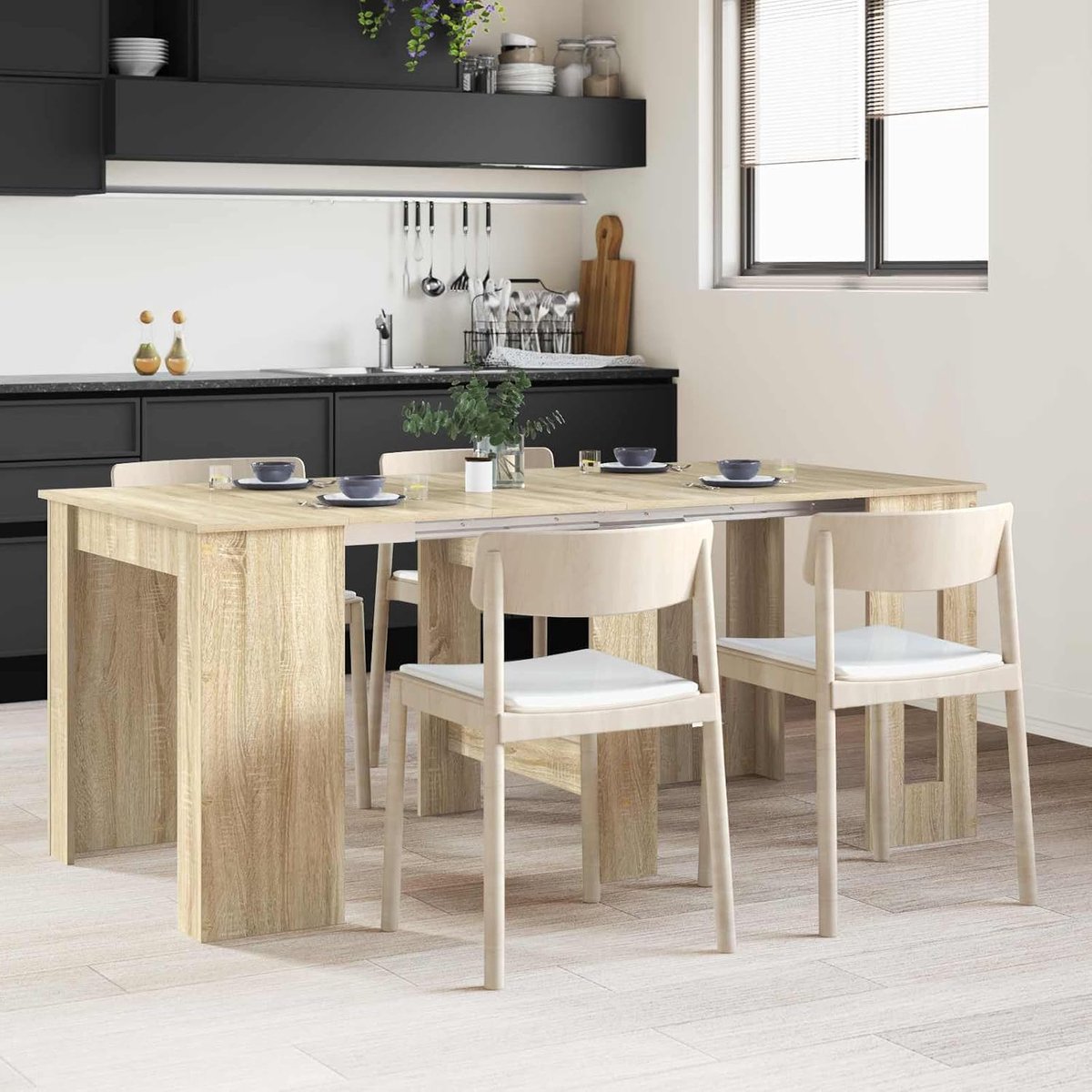 Hout uitschuifbaar modern Sonoma eiken 180 x 85 x 75 cm