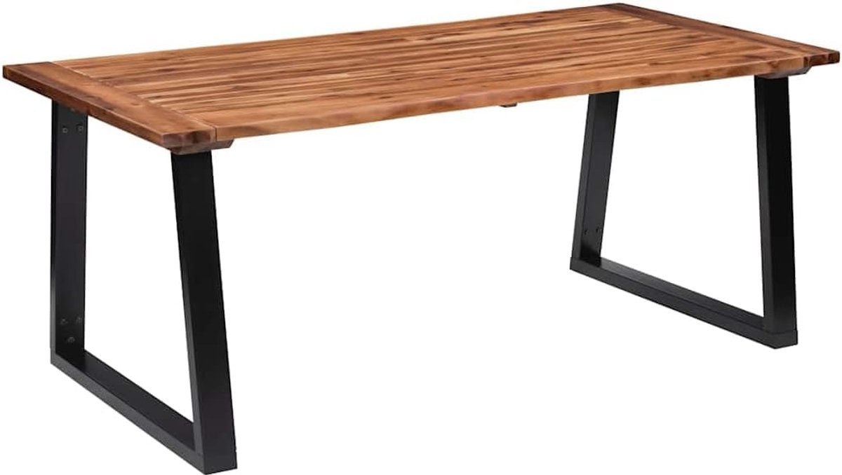 Eettafel acaciahout 180 x 90 cm - massief hout industrieel design