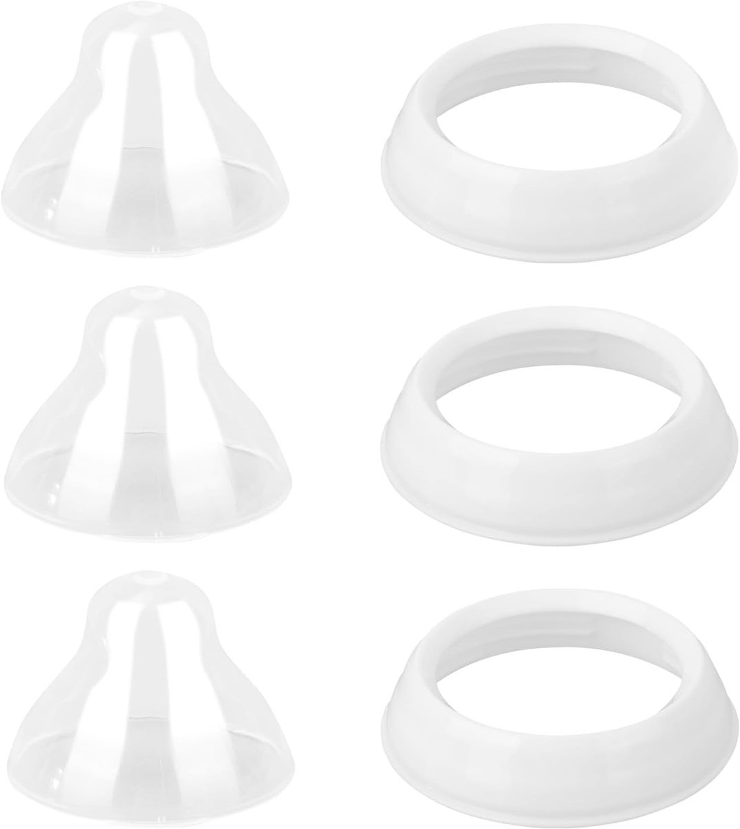 6st Accessoires Babyflesjes van, Lekvrije Afsluiting & BPA-Vrij 3 Vervangende Deksels voor Babyflesjes en 3 Speenringen voor Kinderen Vervangend Hulpmiddel Voeden