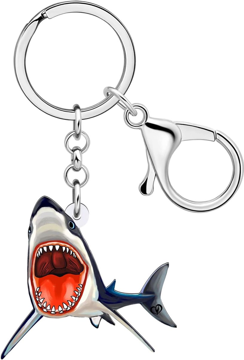 Witte Haai Sleutelhangers Diepzee Oceaan Dieren Rugzak Sleutels Sleutelhanger Sieraden Voor Vrouwen Portemonnee Portemonnee Charms Geschenken