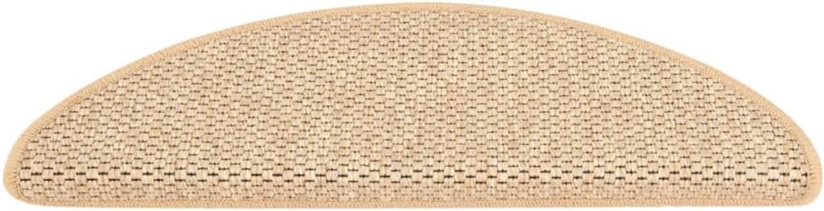 Trapmatten in Sisal-look (15 of 30 stuks), Stoffen Traptreden voor Woondecoratie en Veiligheid - Eenvoudige Installatie (65x21x4 cm)