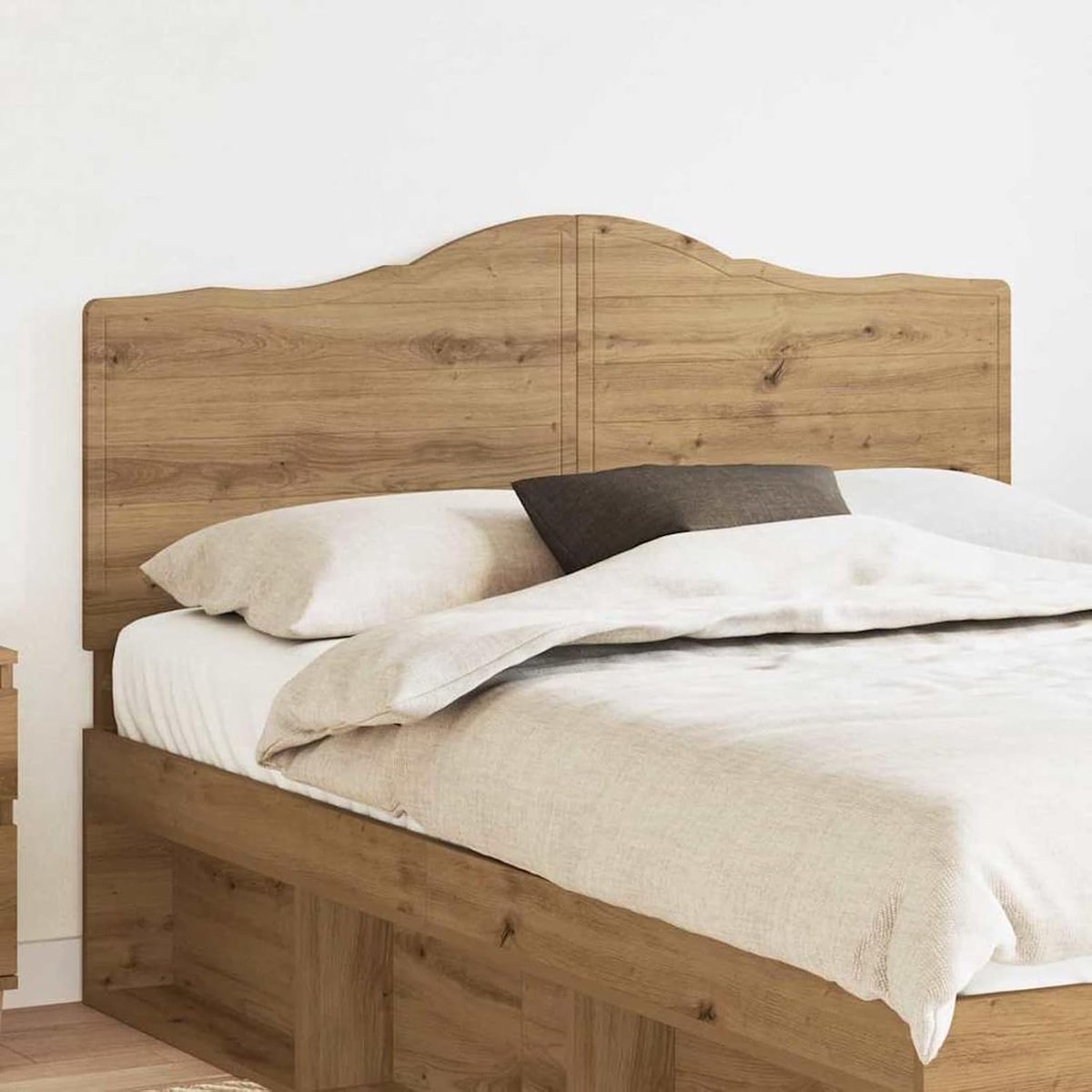 Hoofdeinde met hoofdeinde, Artisan-eiken, 140 cm, houtmateriaal, bedhoofdeinde voor slaapkamer, hotel, volwassenen, kinderen, jongeren, tweepersoonsbed 888010