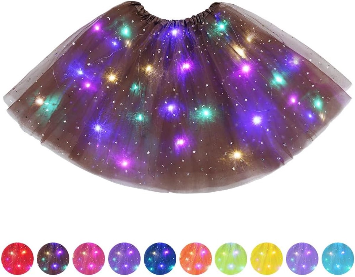 dames tutu rok met LED-licht, tule tutu rok voor volwassenen, balletdansjurk, mooie elastische Halloween-festivaljurk, carnavalsfeestkostuum