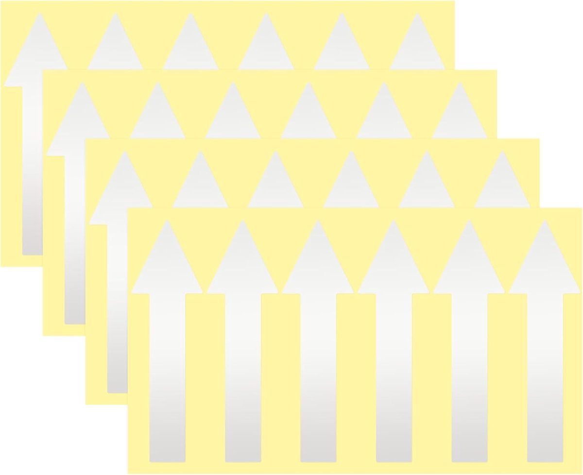 4 stuks pijlstickers, 100 x 30 mm, pvc, waterdicht, zelfklevend, directionele pijlen, verwijderbare directionele vloerstickers, stickers voor muurmarkering/verkeersbord [zilvergrijs]