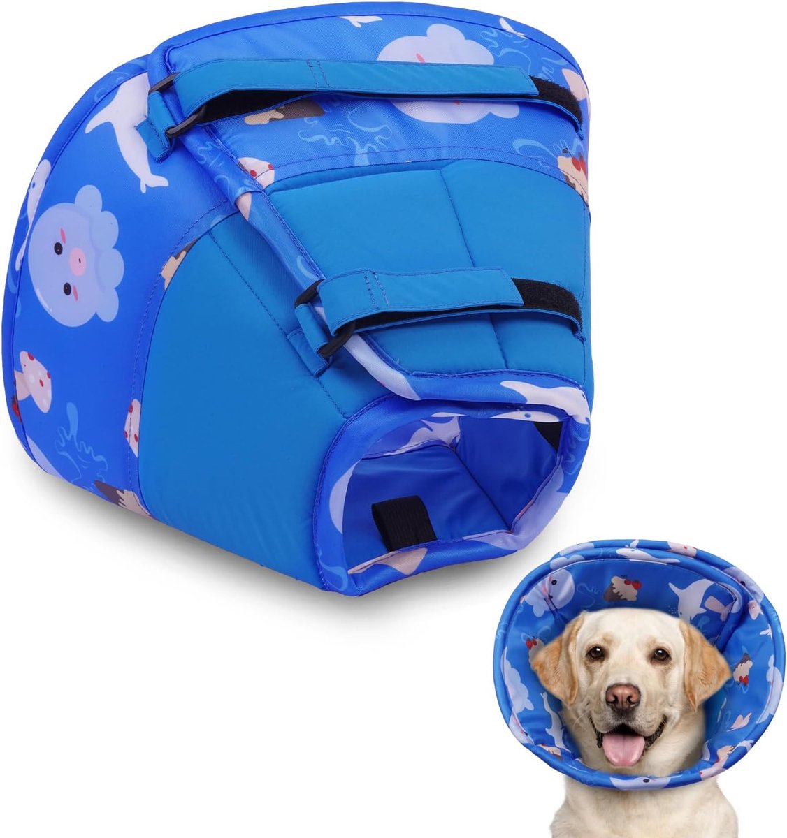 Hondenkegel - Kegels na een operatie, Zachte Buster-halsbanden voor honden, Kegel voor honden om likken te voorkomen, Comfortabele herstelkragen, Medische nekband om honden te