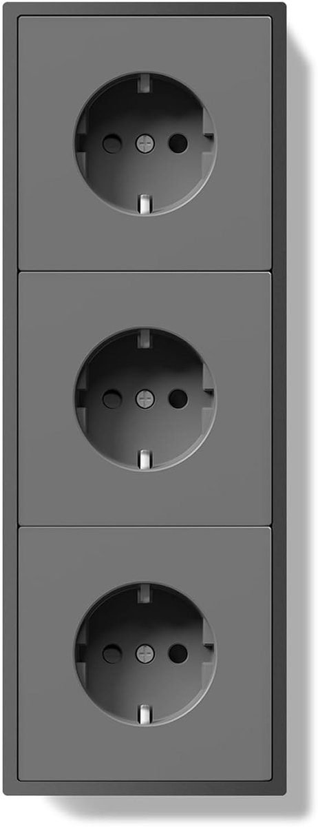 Inbouw EU-standaard, wandcontactdoos 16Amp met PC-frame, 80 * 220mm eenvoudige stopcontact met klauwen, stopcontact met veerkrachtklem Eenvoudige installatie, 3-voudig