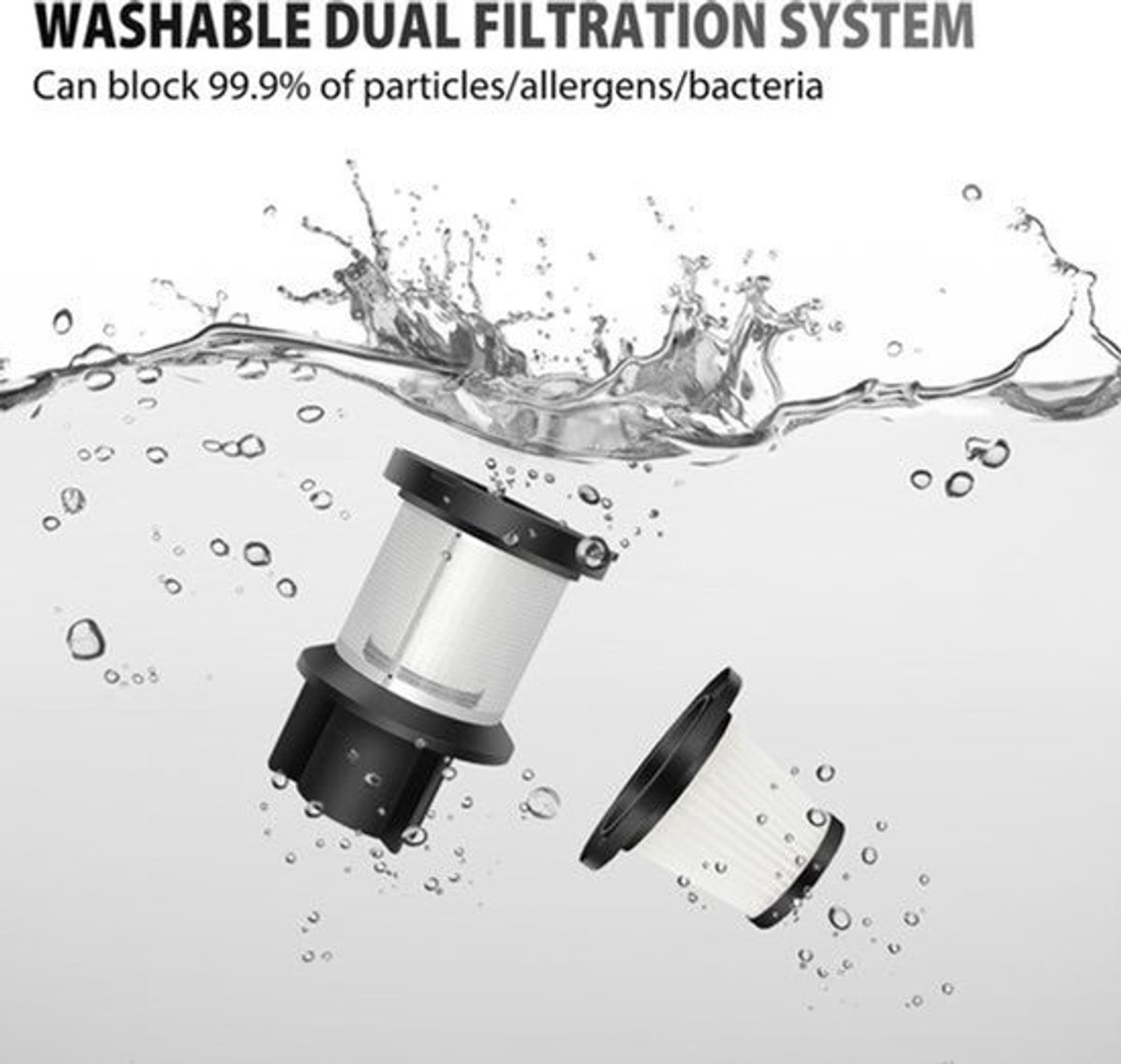 Draadloze Stofzuiger Verbeterde Dubbele Filtratie - 15000PA Zuigkracht - Handstofzuiger Voor Thuis En Auto - Rood - Multifunctioneel