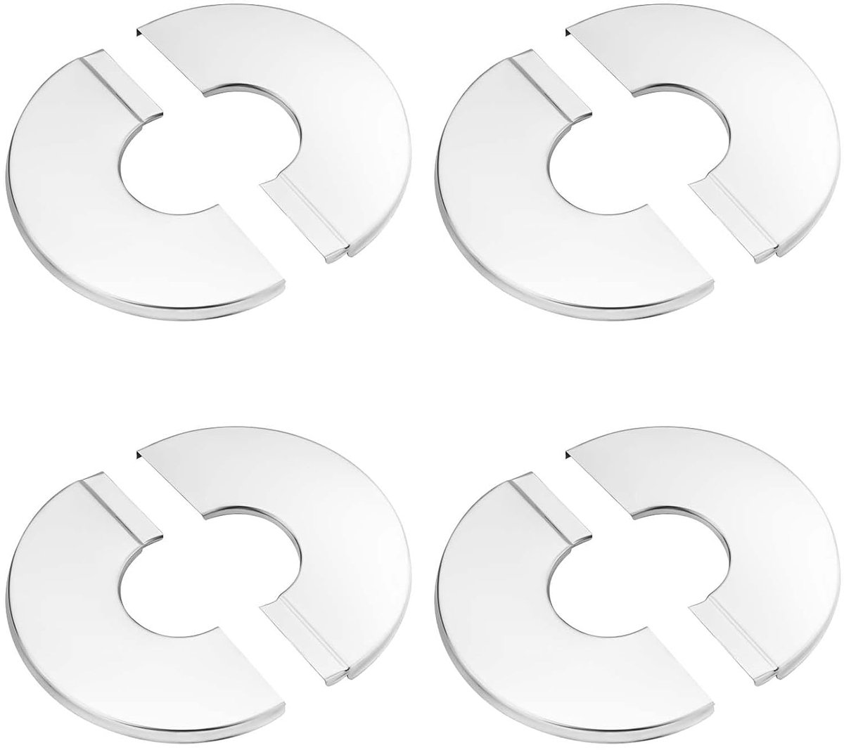 Dailygoods- Wandsplitflens 25mm - Roestvrij Staal - Zelfklevend - 4 Stuks - Decoratieve Afdekplaat - 7x7x0,35cm