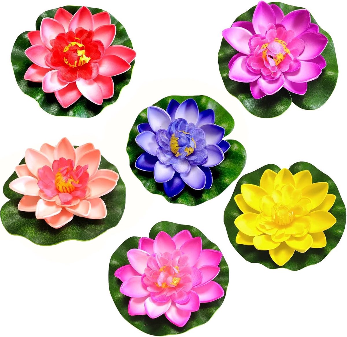 lotusbloesem, 10 cm, EVA-schuim voor vijvers, 6 stuks
