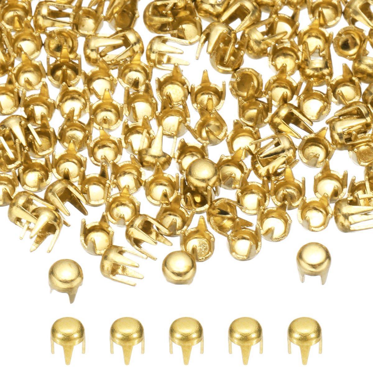 Nieten Set - Ronde Stud Nieten van Metaal met 4 Klauwen - Voor Kleding en Leer - 3 mm