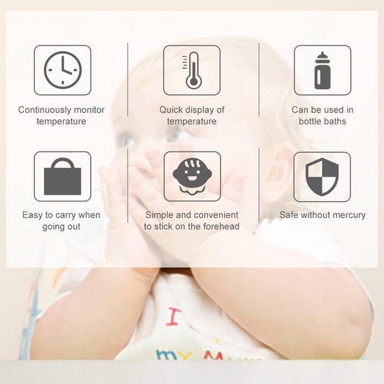 Thermometerstrips, draagbaar, herbruikbaar, voor het controleren van de temperatuur van baby's, volwassenen, reisthermometers voor handtas, 10 stuks — afbeelding 5