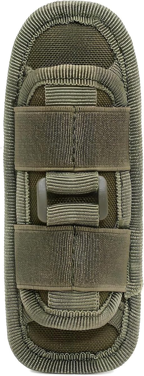 1 stuks zaklamphouder, groen, zaklamphouder, elastische holster, nylon, riemclip, 360 graden draaibaar, geschikt voor zaklamp met wijzers