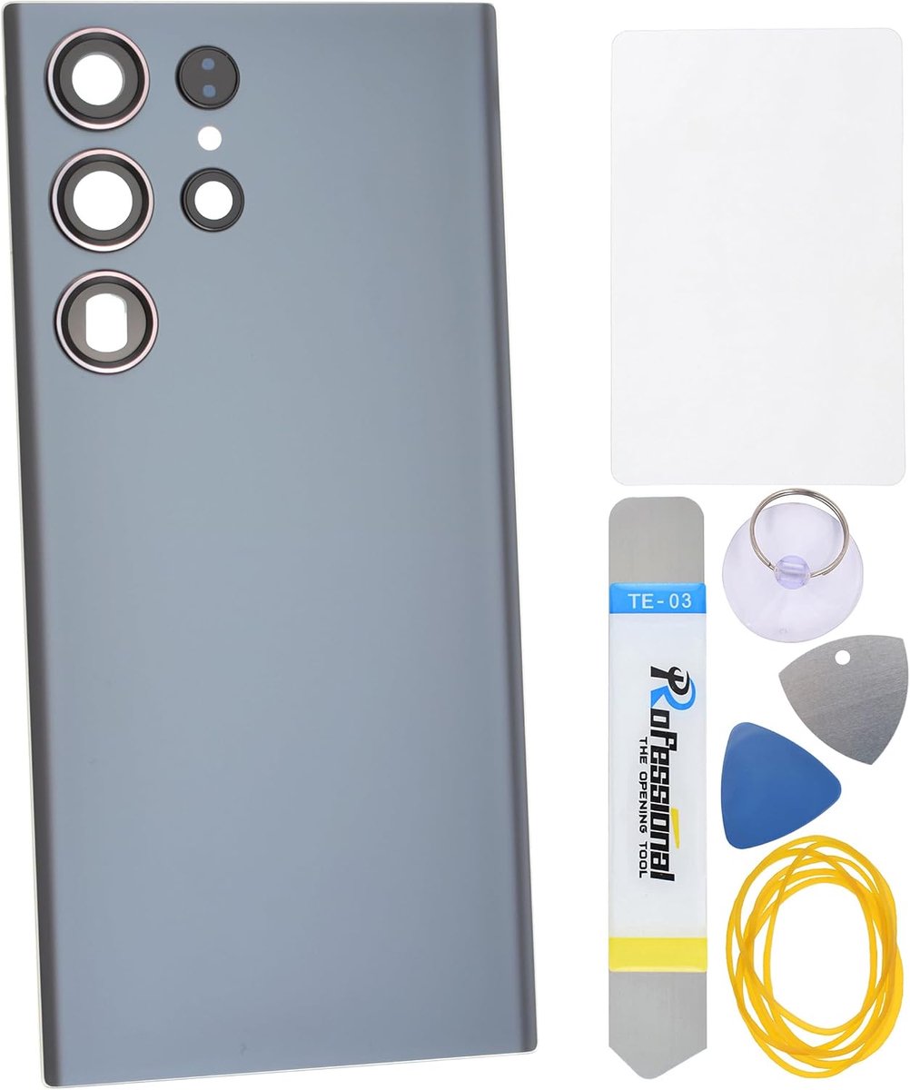 Achterpaneel met Camera Bezel en Camera Glas Lens voor Samsung Galaxy S23 Ultra SM-S918B met toolkit en lijm