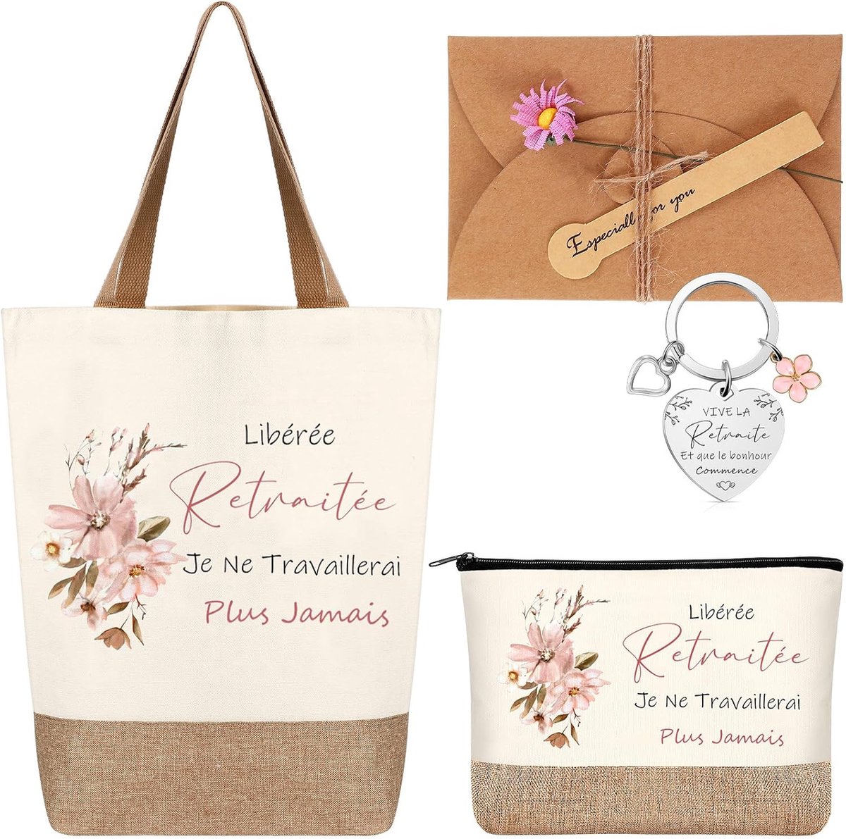 Draagtassen Handtas Tote Bag Make-Uptas Sleutelhanger Envelop Met Bloem Afscheidscadeau Voor Collega Leraar Vrienden Kerstfeest