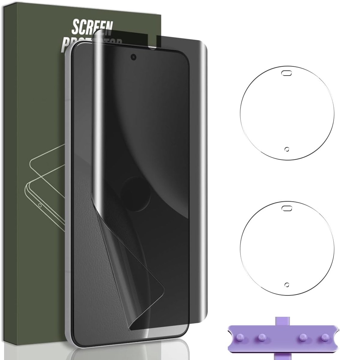 Displaybeschermfolie voor Xiaomi 15 Ultra, 1 stuks TPU-privacyfolie en 2 camera-lensbescherming, anti-spionagebeschermfolie voor Xiaomi 15 Ultra