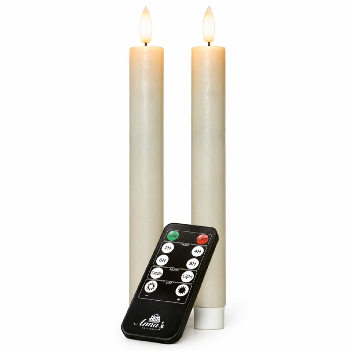 Anna's Collection LED dinerkaarsen - USB oplaadbaar - 2x st - ivoor wit - 23 cm - afstandsbediening — cadeau in Wonen & Interieur - foto 2