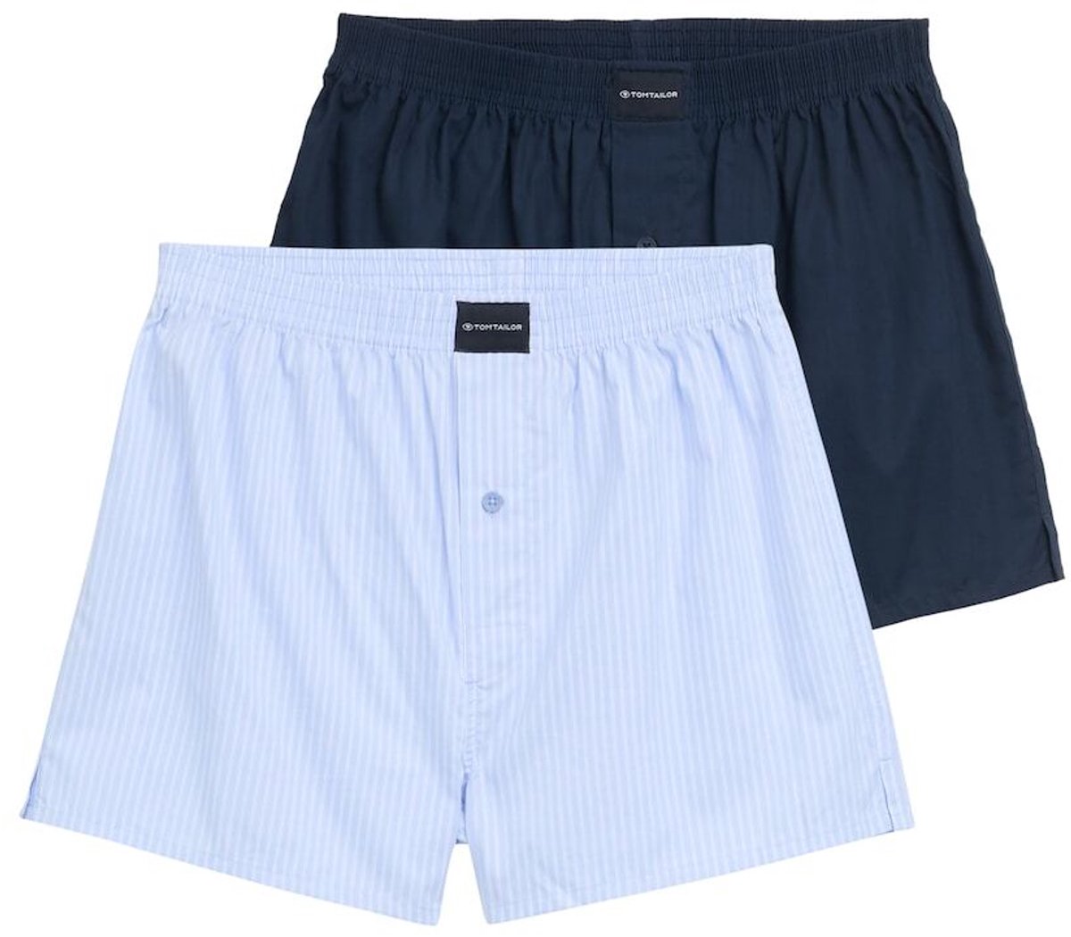 Tom Tailor - Boxershorts met streepmotief in een set van 2 - Maat S - blue-light-stripe