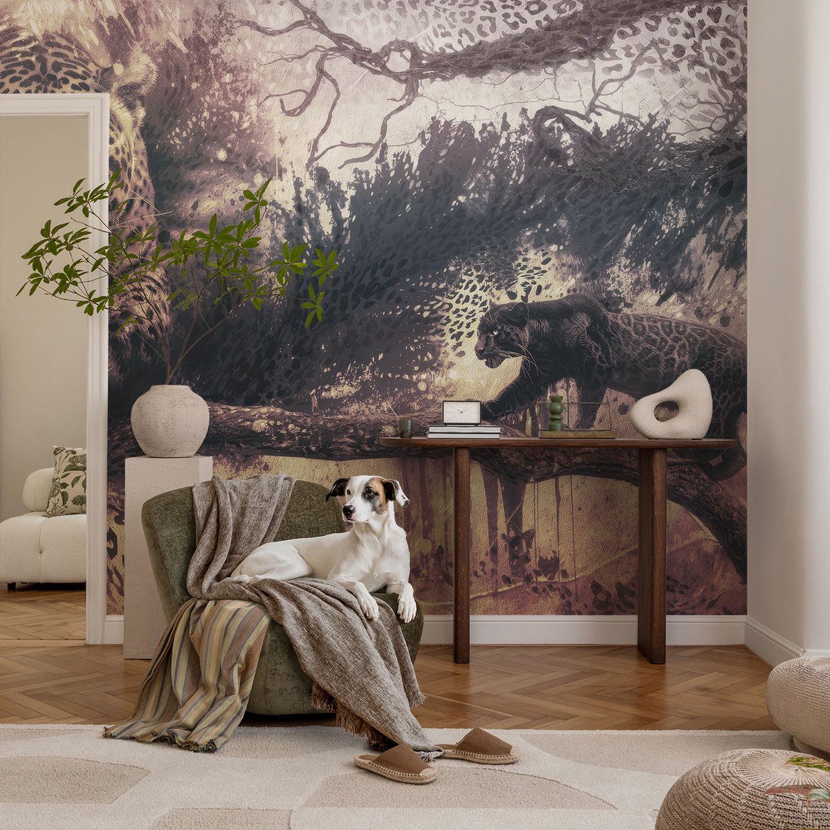 Coloray Vliesbehang - Bruin Snellijm Behang - 104x70 cm - Bosthema Muurschildering - Gang behang Dieren - Fotobehang Vlies - Slaapkamer behang