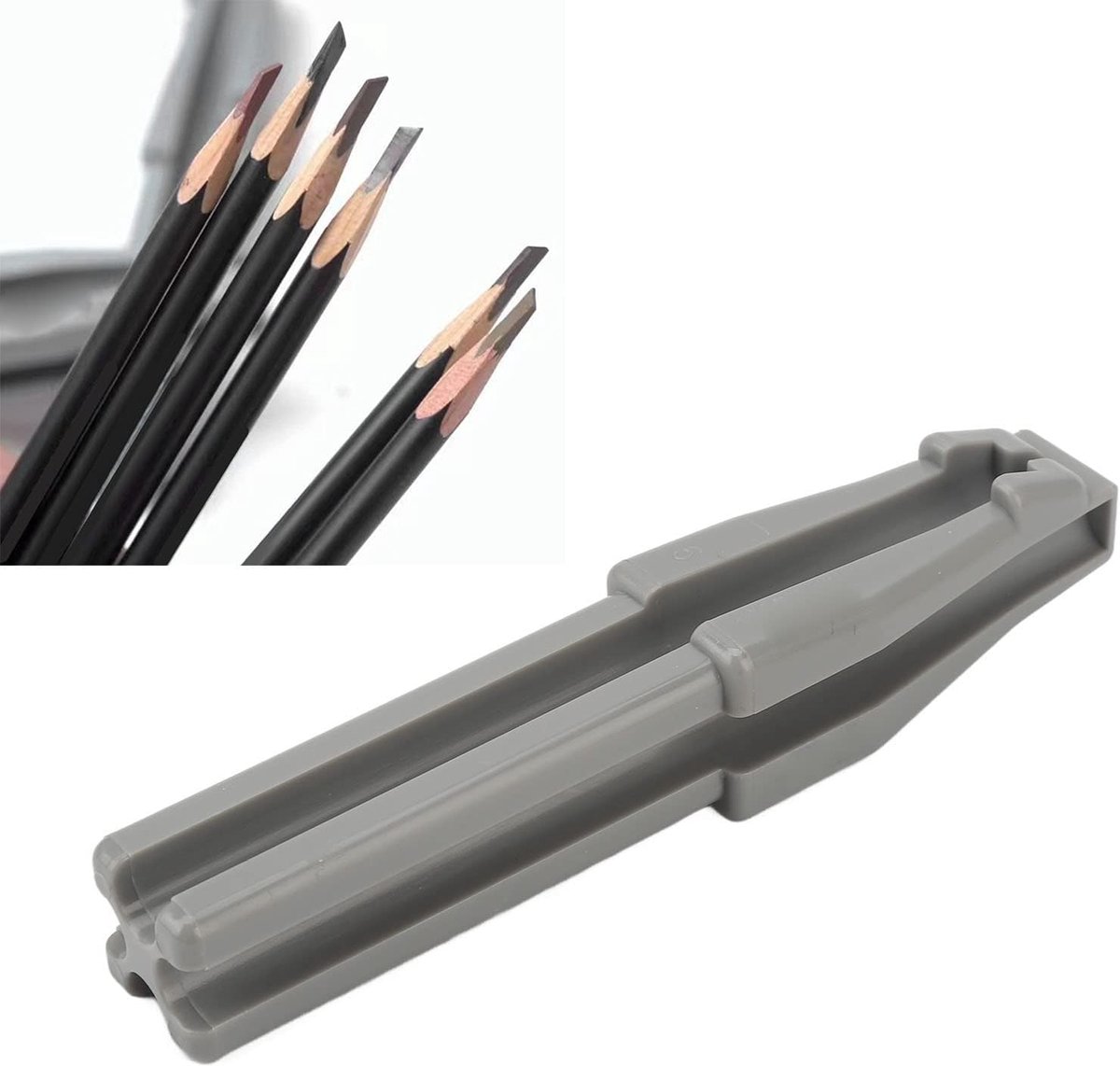 4 in 1 Wenkbrauw Pen Eendenbek Puntenslijper voor Wenkbrauwpotlood Eyeliner Lip Liner Potloden Voorkom Gebroken Brow Make-up Cosmetische Slijp Tool voor Salon Thuisgebruik