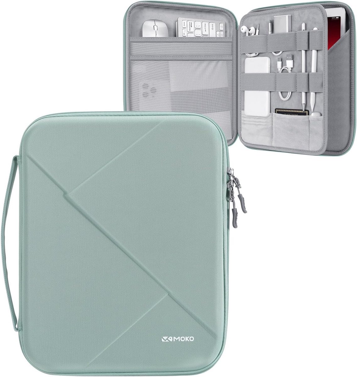 Duurzame 13 Inch EVA Hard Shell Tablet Tas met Gevoerde Handgreep en Schouderband voor Bescherming en Gemak