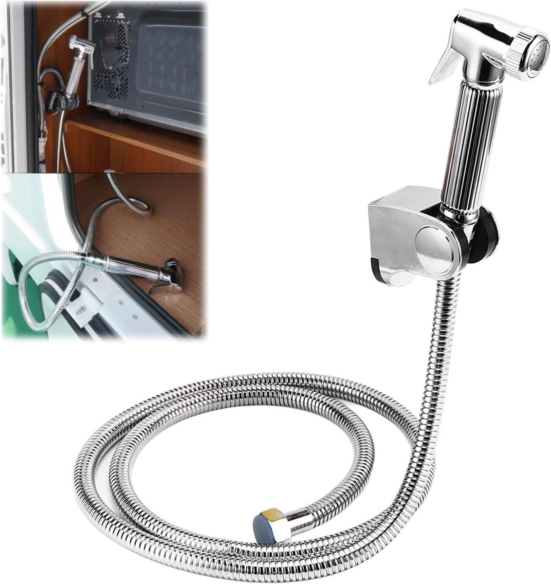Handdouche Set met 1.5m Slang en Waterdichte Douchkop voor Buiten, Kamperen, Boot en Reistrailers