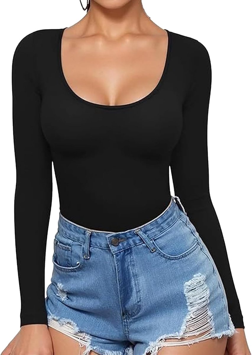 Damestops met lange mouwen, dun ondershirt, sexy basic thermisch shirt, slim fit voor de meeste kleding, laag T-shirt, S-XL