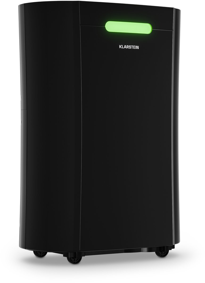 Klarstein AeroDry 10l Luchtontvochtiger - 165W, 10L/dag, 2,5L tank, 37dB stil, Actief koolfilter, DrySelect, voor thuis, slaapkamer, badkamer, Elektrische ruimteontvochtiger, Zwart