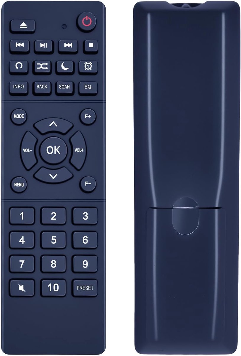 Afstandsbedieningsset voor TechniSat digitale hifi-tuner, internetradio 0000/2945 DIGITRADIO 143 (V3), voor Audizio Adria WLAN-radio, voor Soundmaster ICD4350SW HiFi-audiosysteem