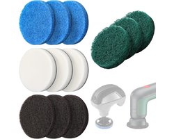 12 x 4-in-1 reserveborstels voor Bosch Universal Brush 6033/Dremel PC10 – krachtige microvezelpad, gemakkelijk verwisselbaar voor badkamer, keuken en tuin