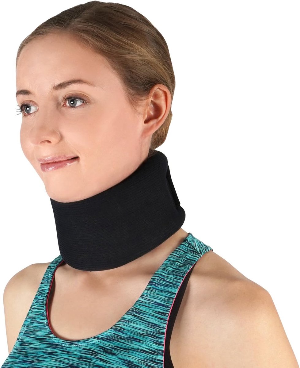 Neck Brace Recovery Cervical Collar | Adjustable, High-Density Foam | Soft, Cotton Fabric | Hypoallergenic | Relieves Spine, Muscle, Joint Pressure - L / 51-62 cm