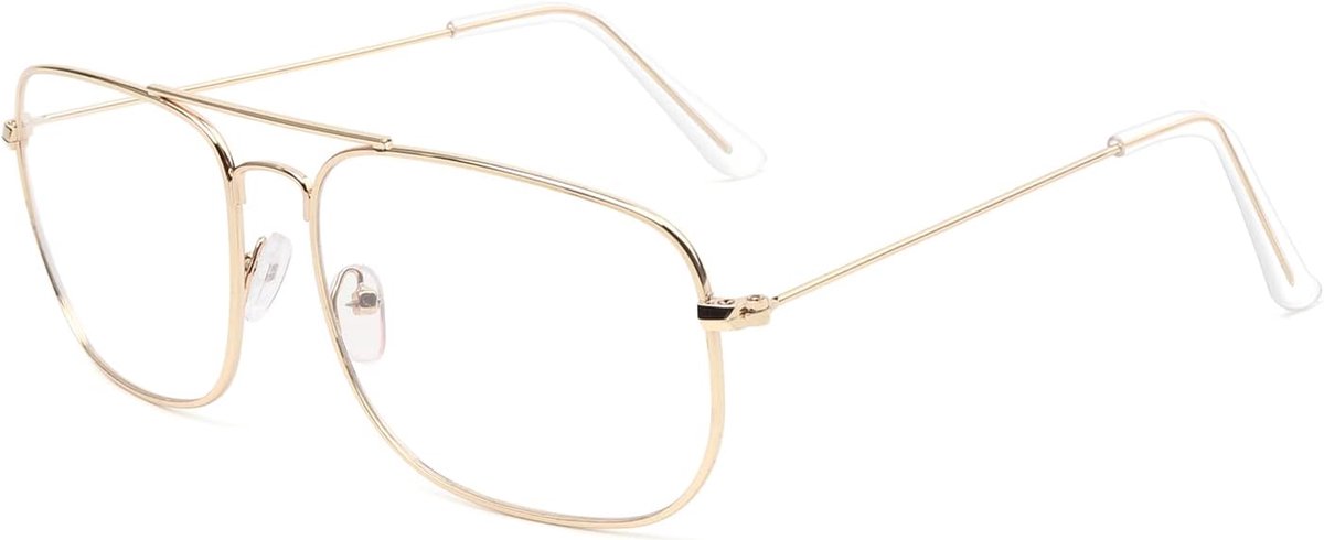 Zonder sterkte voor heren en dames, metalen frame, heldere lens, nerdbril, retro, vierkante nepbril, decoratieve bril
