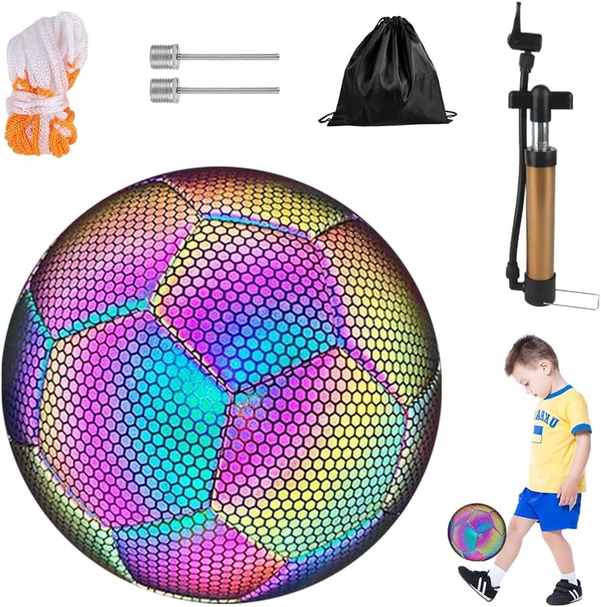 Gebogen bal, maat 5, EVA-rubber, flexibele voetbal voor kinderen, kindervoetbal voor buiten, cadeau voor kinderen