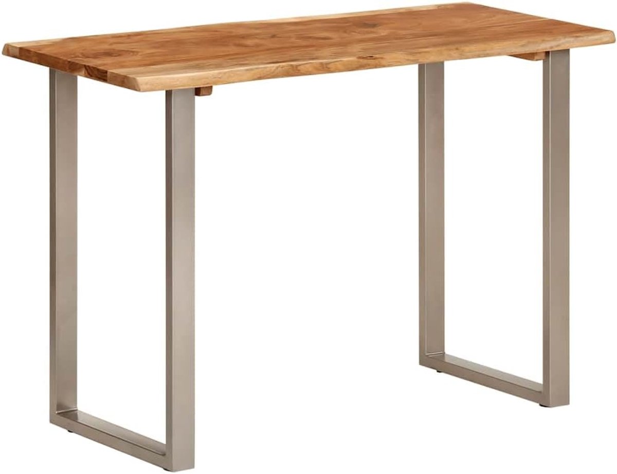 Eettafel, keukentafel, eetkamertafel, eetkamertafel, loungetafel, restauranttafel, geschikt voor keuken, hotel, eetkamer, restaurant, 110 x 50 x 76 cm, massief hout, acacia